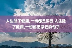 人生除了健康,一切都是浮云 人生除了健康,一切都是浮云的句子 人生除了健康,一切都是浮云 人生除了健康,一切都是浮云的句子
