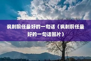讽刺前任最好的一句话(讽刺前任最好的一句话图片) 讽刺前任最好的一句话(讽刺前任最好的一句话图片)