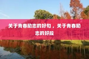 关于青春励志的好句 ,关于青春励志的好段 关于青春励志的好句 ,关于青春励志的好段