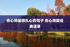 伤心绝望很扎心的句子 伤心绝望经典语录 伤心绝望很扎心的句子 伤心绝望经典语录