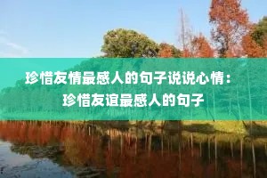 珍惜友情最感人的句子说说心情: 珍惜友谊最感人的句子 珍惜友情最感人的句子说说心情: 珍惜友谊最感人的句子