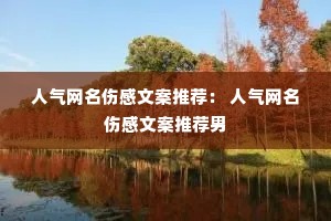 人气网名伤感文案推荐: 人气网名伤感文案推荐男 人气网名伤感文案推荐: 人气网名伤感文案推荐男