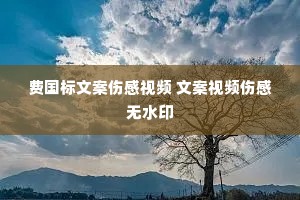 费国标文案伤感视频 文案视频伤感无水印 费国标文案伤感视频 文案视频伤感无水印