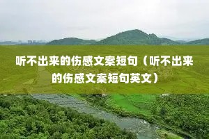 听不出来的伤感文案短句(听不出来的伤感文案短句英文) 听不出来的伤感文案短句(听不出来的伤感文案短句英文)