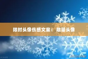 限时头像伤感文案: 限量头像 限时头像伤感文案: 限量头像