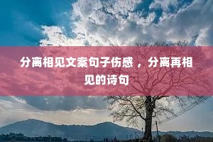 分离相见文案句子伤感 ,分离再相见的诗句 分离相见文案句子伤感 ,分离再相见的诗句