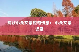 现状小众文案短句伤感: 小众文案语录 现状小众文案短句伤感: 小众文案语录