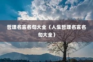 哲理名言名句大全(人生哲理名言名句大全) 哲理名言名句大全(人生哲理名言名句大全)