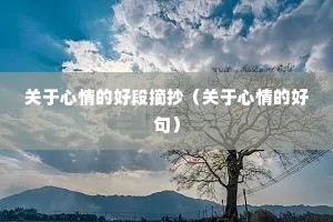 关于心情的好段摘抄(关于心情的好句) 关于心情的好段摘抄(关于心情的好句)