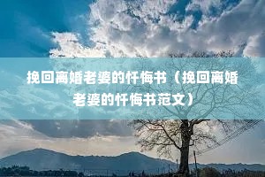 挽回离婚老婆的忏悔书(挽回离婚老婆的忏悔书范文) 挽回离婚老婆的忏悔书(挽回离婚老婆的忏悔书范文)