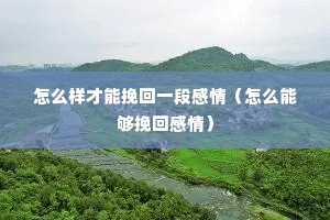 怎么样才能挽回一段感情(怎么能够挽回感情) 怎么样才能挽回一段感情(怎么能够挽回感情)